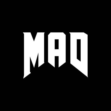 Teknoloji şirketi için MAD mektup logosu tasarımı. MAD logo tasarımı siyah ve beyaz renk kombinasyonu. MAD logosu, MAD vektörü, MAD tasarımı, MAD simgesi, MAD alfabesi. MAD tipografi logosu tasarımı.