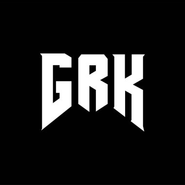 Teknoloji şirketi için GRK mektup logosu tasarımı. GRK logo tasarımı siyah ve beyaz renk kombinasyonu. GRK logosu, GRK vektörü, GRK tasarımı, GRK simgesi, GRK alfabesi. GRK tipografi logosu tasarımı.