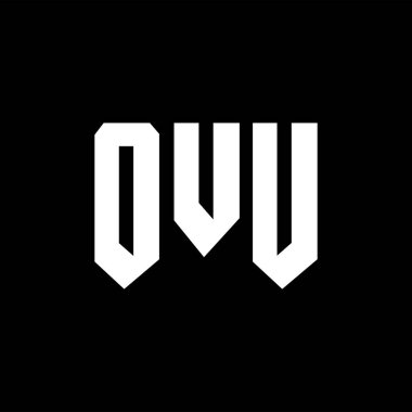 Teknoloji şirketi için OVU mektup logosu tasarımı. OVU logosu siyah beyaz kombinasyon tasarladı. OVU logosu, OVU vektörü, OVU tasarımı, OVU simgesi, OVU alfabesi. OVU tipografi logosu tasarımı.
