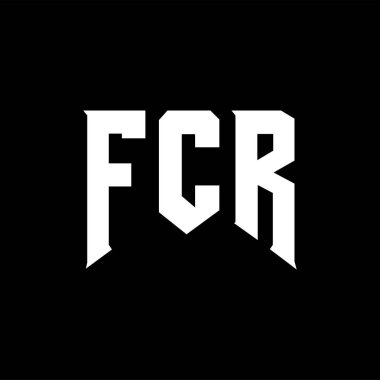 Teknoloji şirketi için FCR harf logosu tasarımı. FCR logo tasarımı siyah ve beyaz renk kombinasyonu. FCR logosu, FCR vektörü, FCR tasarımı, FCR simgesi, FCR alfabesi. FCR tipografi logosu tasarımı.