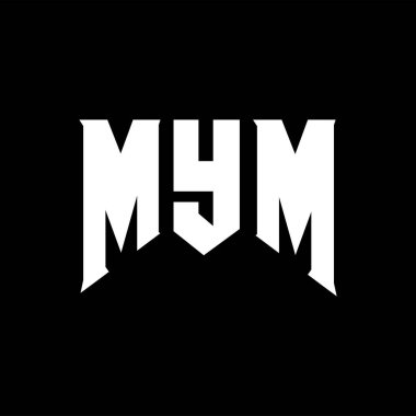 Teknoloji şirketi için MYM mektup logosu tasarımı. MYM logo tasarımı siyah ve beyaz renk kombinasyonu. MYM logosu, MYM vektörü, MYM tasarımı, MYM simgesi, MYM alfabesi. MYM tipografi logosu tasarımı.