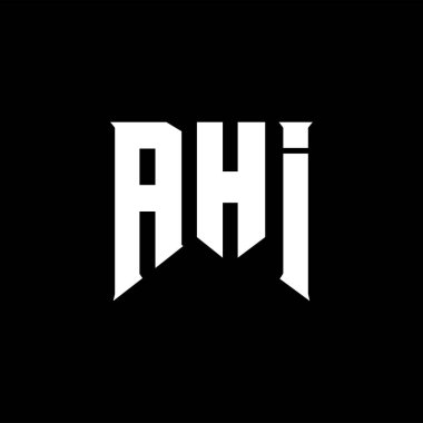 Teknoloji şirketi için AHI harf logosu tasarımı. AHI logo tasarımı siyah ve beyaz renk kombinasyonu. AHI logosu, AHI vektörü, AHI tasarımı, AHI simgesi, AHI alfabesi. AHI tipografi logosu tasarımı.