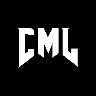 Teknoloji şirketi için CML harf logosu tasarımı. CML logo tasarımı siyah ve beyaz renk kombinasyonu. CML logosu, CML vektörü, CML tasarımı, CML simgesi, CML alfabesi. CML tipografi logosu tasarımı.