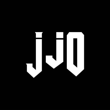 Teknoloji şirketi için JJO mektup logosu tasarımı. JJO logo tasarımı siyah ve beyaz renk kombinasyonu. JJO logosu, JJO vektörü, JJO tasarımı, JJO simgesi, JJO alfabesi. JJO tipografi logosu tasarımı.