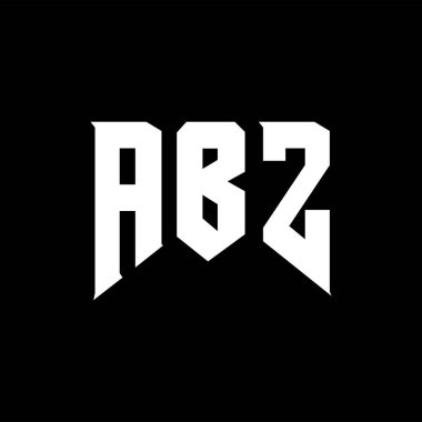 ABZ 'nin teknoloji şirketi için logo tasarımı. ABZ logo tasarımı siyah ve beyaz renk kombinasyonu. ABZ logosu, ABZ vektörü, ABZ tasarımı, ABZ simgesi, ABZ alfabesi. ABZ tipografi logosu tasarımı.