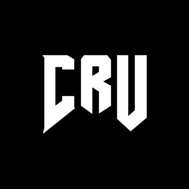 Teknoloji şirketi için CRU mektup logosu tasarımı. CRU logo tasarımı siyah-beyaz renk kombinasyonu. CRU logosu, CRU vektörü, CRU dizaynı, CRU simgesi, CRU alfabesi. CRU tipografi logosu tasarımı.