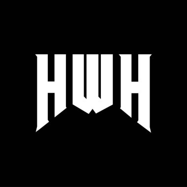 Teknoloji şirketi için HWH mektup logosu tasarımı. HWH logo tasarımı siyah ve beyaz renk kombinasyonu. HWH logosu, HWH vektörü, HWH dizaynı, HWH simgesi, HWH alfabesi. HWH tipografi logosu tasarımı.