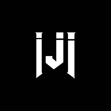 Teknoloji şirketi için IJI mektup logosu tasarımı. IJI logosu siyah-beyaz renk kombinasyonu tasarladı. IJI logosu, IJI vektörü, IJI tasarımı, IJI simgesi, IJI alfabesi. IJI tipografi logosu tasarımı.