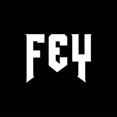 Teknoloji şirketi için FEY mektup logosu tasarımı. FEY logosu siyah-beyaz renk kombinasyonu tasarladı. FEY logosu, FEY vektörü, FEY tasarımı, FEY simgesi, FEY alfabesi. FEY tipografi logosu tasarımı.