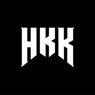 HKK letter logo design for technology company. HKK logo design black and white color combination. HKK logo, HKK vector, HKK design, HKK icon, HKK alphabet. HKK typography logo design. clipart