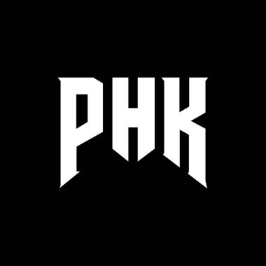 Teknoloji şirketi için PHK mektup logosu tasarımı. PHK logo tasarımı siyah ve beyaz renk kombinasyonu. PHK logosu, PHK vektörü, PHK tasarımı, PHK simgesi, PHK alfabesi. PHK tipografi logosu tasarımı.