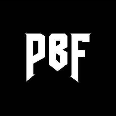 Teknoloji şirketi için PBF mektup logosu tasarımı. PBF logo tasarımı siyah ve beyaz renk kombinasyonu. PBF logosu, PBF vektörü, PBF tasarımı, PBF simgesi, PBF alfabesi. PBF tipografi logosu tasarımı.