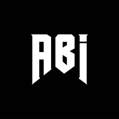 Teknoloji şirketi için ABI mektup logosu tasarımı. ABI logo tasarımı siyah-beyaz renk kombinasyonu. ABI logosu, ABI vektörü, ABI tasarımı, ABI simgesi, ABI alfabesi. ABI tipografi logosu tasarımı.
