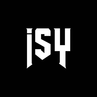 Teknoloji şirketi için ISY mektup logosu tasarımı. ISY logo tasarımı siyah ve beyaz renk kombinasyonu. ISY logosu, ISY vektörü, ISY tasarımı, ISY simgesi, ISY alfabesi. ISY tipografi logosu tasarımı.