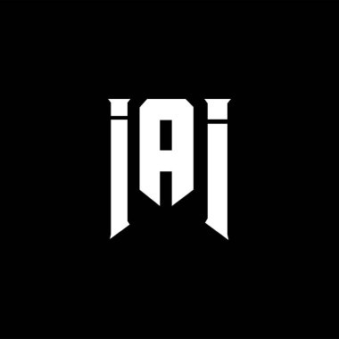 Teknoloji şirketi için IAI mektup logosu tasarımı. IAI logo tasarımı siyah ve beyaz renk kombinasyonu. IAI logosu, IAI vektörü, IAI tasarımı, IAI simgesi, IAI alfabesi. IAI tipografi logosu tasarımı.