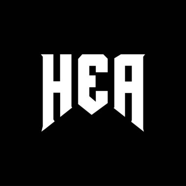 Teknoloji şirketi için HEA mektup logosu tasarımı. HEA logo tasarımı siyah ve beyaz renk kombinasyonu. HEA logosu, HEA vektörü, HEA tasarımı, HEA simgesi, HEA alfabesi. HEA tipografi logosu tasarımı.