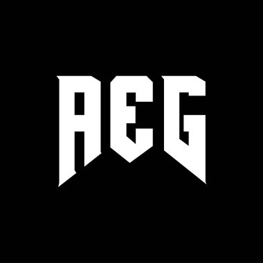 Teknoloji şirketi için AEG harf logosu tasarımı. AEG logo tasarımı siyah ve beyaz renk kombinasyonu. AEG logosu, AEG vektörü, AEG tasarımı, AEG simgesi, AEG alfabesi. AEG tipografi logo tasarımı.