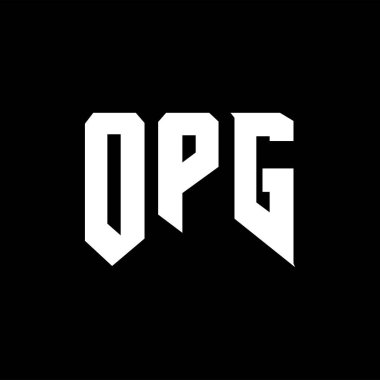 Teknoloji şirketi için OPG mektup logosu tasarımı. OPG logosu siyah ve beyaz renk kombinasyonu tasarladı. OPG logosu, OPG vektörü, OPG tasarımı, OPG simgesi, OPG alfabesi. OPG tipografi logosu tasarımı.