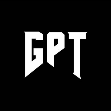 Teknoloji şirketi için GPT harf logosu tasarımı. GPT logo tasarımı siyah ve beyaz renk kombinasyonu. GPT logosu, GPT vektörü, GPT tasarımı, GPT simgesi, GPT alfabesi. GPT tipografi logo tasarımı.