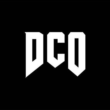 Teknoloji şirketi için DCO mektup logosu tasarımı. DCO logo tasarımı siyah ve beyaz renk kombinasyonu. DCO logosu, DCO vektörü, DCO tasarımı, DCO simgesi, DCO alfabesi. DCO tipografi logosu tasarımı.