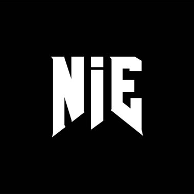 Teknoloji şirketi için NIE mektup logosu tasarımı. NIE logo tasarımı siyah ve beyaz renk kombinasyonu. NIE logosu, NIE vektörü, NIE tasarımı, NIE simgesi, NIE alfabesi. NIE tipografi logosu tasarımı.