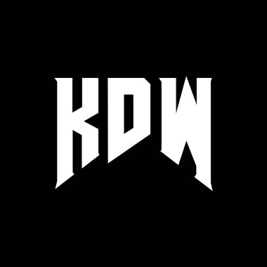 Teknoloji şirketi için KDW harf logosu tasarımı. KDW logo tasarımı siyah ve beyaz renk kombinasyonu. KDW logosu, KDW vektörü, KDW tasarımı, KDW simgesi, KDW alfabesi. KDW tipografi logosu tasarımı.