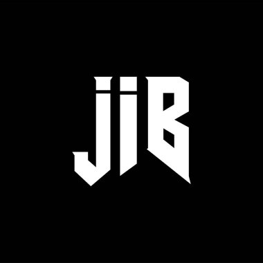 Teknoloji şirketi için JIB mektup logosu tasarımı. JIB logosu siyah-beyaz renk kombinasyonu tasarladı. JIB logosu, JIB vektörü, JIB tasarımı, JIB simgesi, JIB alfabesi. JIB tipografi logosu tasarımı.