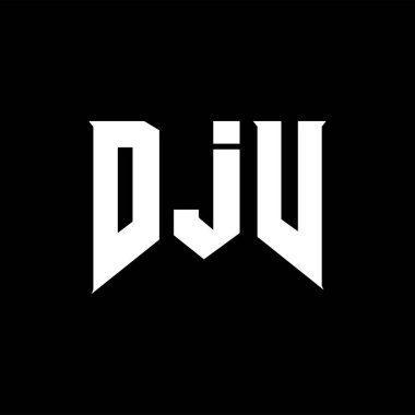 Teknoloji şirketi için DJV mektup logosu tasarımı. DJV logosu siyah-beyaz renk kombinasyonu tasarladı. DJV logosu, DJV vektörü, DJV tasarımı, DJV simgesi, DJV alfabesi. DJV tipografi logosu tasarımı.