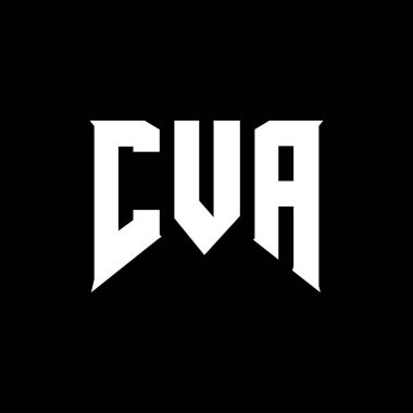 Teknoloji şirketi için CVA mektup logosu tasarımı. CVA logo tasarımı siyah ve beyaz renk kombinasyonu. CVA logosu, CVA vektörü, CVA tasarımı, CVA simgesi, CVA alfabesi. CVA tipografi logosu tasarımı.