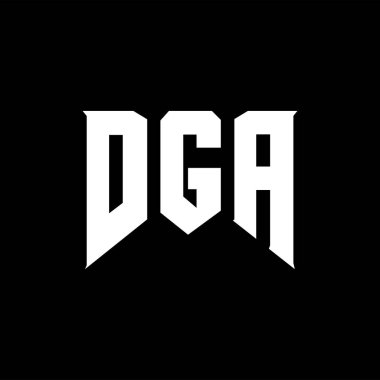 Teknoloji şirketi için DGA mektup logosu tasarımı. DGA logo tasarımı siyah-beyaz renk kombinasyonu. DGA logosu, DGA vektörü, DGA tasarımı, DGA simgesi, DGA alfabesi. DGA tipografi logosu tasarımı.
