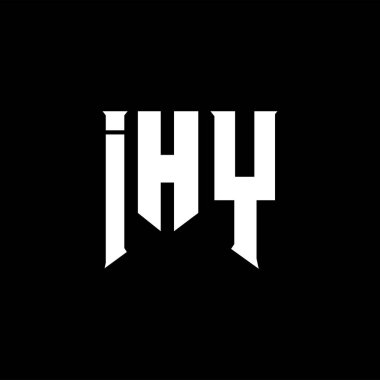 Teknoloji şirketi için IHY mektup logosu tasarımı. IHY logo tasarımı siyah ve beyaz renk kombinasyonu. IHY logosu, IHY vektörü, IHY tasarımı, IHY simgesi, IHY alfabesi. IHY tipografi logosu tasarımı.