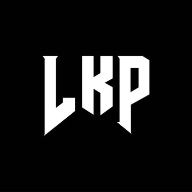 Teknoloji şirketi için LKP harf logosu tasarımı. LKP logo tasarımı siyah ve beyaz renk kombinasyonu. LKP logosu, LKP vektörü, LKP tasarımı, LKP simgesi, LKP alfabesi. LKP tipografi logosu tasarımı.