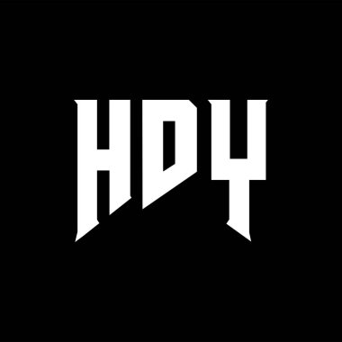 Teknoloji şirketi için HDY mektup logosu tasarımı. HDY logo tasarımı siyah ve beyaz renk kombinasyonu. HDY logosu, HDY vektörü, HDY tasarımı, HDY simgesi, HDY alfabesi. HDY tipografi logosu tasarımı.
