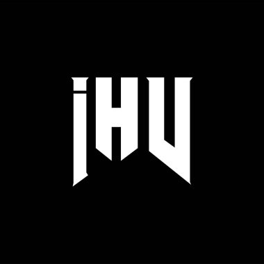 Teknoloji şirketi için IHV harf logosu tasarımı. IHV logo tasarımı siyah ve beyaz renk kombinasyonu. IHV logosu, IHV vektörü, IHV tasarımı, IHV simgesi, IHV alfabesi. IHV tipografi logosu tasarımı.