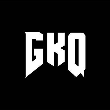 Teknoloji şirketi için GKQ harf logosu tasarımı. GKQ logo tasarımı siyah ve beyaz renk kombinasyonu. GKQ logosu, GKQ vektörü, GKQ tasarımı, GKQ simgesi, GKQ alfabesi. GKQ tipografi logo tasarımı.