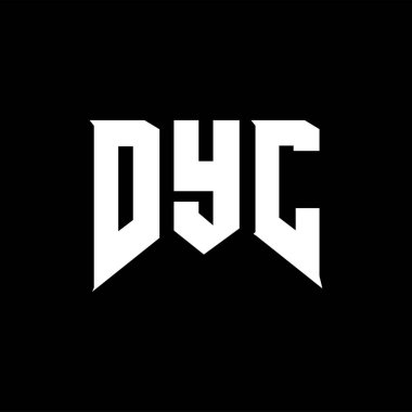 Teknoloji şirketi için DYC mektup logosu tasarımı. DYC logo tasarımı siyah ve beyaz renk kombinasyonu. DYC logosu, DYC vektörü, DYC tasarımı, DYC simgesi, DYC alfabesi. DYC tipografi logosu tasarımı.