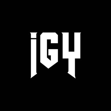 Teknoloji şirketi için IGY harf logosu tasarımı. IGY logo tasarımı siyah ve beyaz renk kombinasyonu. IGY logosu, IGY vektörü, IGY tasarımı, IGY simgesi, IGY alfabesi. IGY tipografi logosu tasarımı.