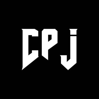 Teknoloji şirketi için CPJ harf logosu tasarımı. CPJ logo tasarımı siyah ve beyaz renk kombinasyonu. CPJ logosu, CPJ vektörü, CPJ tasarımı, CPJ simgesi, CPJ alfabesi. CPJ tipografi logo tasarımı.