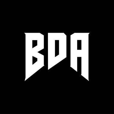 Teknoloji şirketi için BDA mektup logosu tasarımı. BDA logo tasarımı siyah-beyaz renk kombinasyonu. BDA logosu, BDA vektörü, BDA tasarımı, BDA simgesi, BDA alfabesi. BDA tipografi logosu tasarımı.