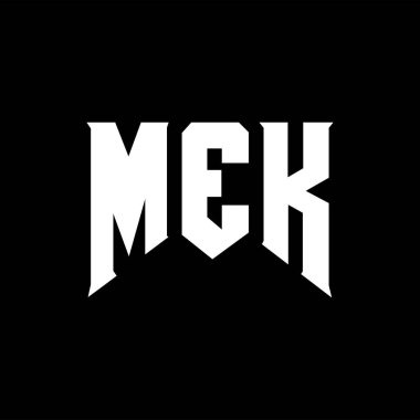 Teknoloji şirketi için MEK mektup logosu tasarımı. MEK logo tasarımı siyah ve beyaz renk kombinasyonu. MEK logosu, MEK vektörü, MEK tasarımı, MEK simgesi, MEK alfabesi. MEK tipografi logosu tasarımı.