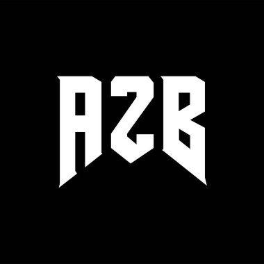 Teknoloji şirketi için AZB harf logosu tasarımı. AZB logo tasarımı siyah ve beyaz renk kombinasyonu. AZB logosu, AZB vektörü, AZB tasarımı, AZB simgesi, AZB alfabesi. AZB tipografi logosu tasarımı.