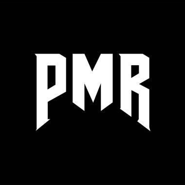 Teknoloji şirketi için PMR harf logosu tasarımı. PMR logo tasarımı siyah ve beyaz renk kombinasyonu. PMR logosu, PMR vektörü, PMR tasarımı, PMR simgesi, PMR alfabesi. PMR tipografi logosu tasarımı.