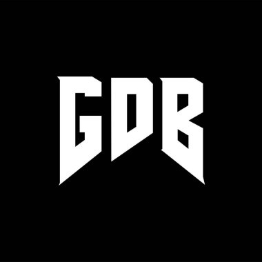 Teknoloji şirketi için GDB harf logosu tasarımı. GDB logo tasarımı siyah ve beyaz renk kombinasyonu. GDB logosu, GDB vektörü, GDB tasarımı, GDB simgesi, GDB alfabesi. GDB tipografi logosu tasarımı.