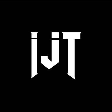 Teknoloji şirketi için IJT mektup logosu tasarımı. IJT logo tasarımı siyah ve beyaz renk kombinasyonu. IJT logosu, IJT vektörü, IJT dizaynı, IJT simgesi, IJT alfabesi. IJT tipografi logosu tasarımı.