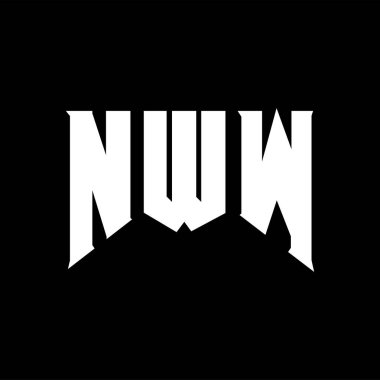 Teknoloji şirketi için NWW harf logosu tasarımı. NWW logo tasarımı siyah ve beyaz renk kombinasyonu. NWW logosu, NWW vektörü, NWW tasarımı, NWW simgesi, NWW alfabesi. NWW tipografi logosu tasarımı.