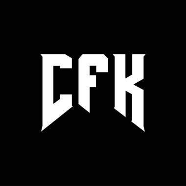 Teknoloji şirketi için CFK mektup logosu tasarımı. CFK logo tasarımı siyah ve beyaz renk kombinasyonu. CFK logosu, CFK vektörü, CFK tasarımı, CFK simgesi, CFK alfabesi. CFK tipografi logosu tasarımı.