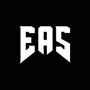 Teknoloji şirketi için EAS mektup logosu tasarımı. EAS logo tasarımı siyah ve beyaz renk kombinasyonu. EAS logosu, EAS vektörü, EAS tasarımı, EAS simgesi, EAS alfabesi. EAS tipografi logosu tasarımı.