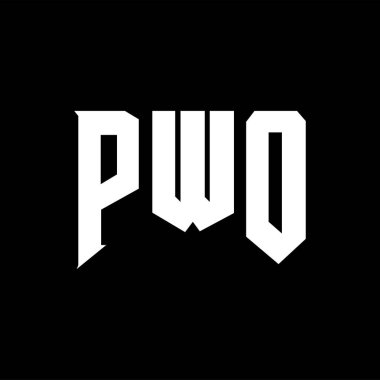 Teknoloji şirketi için PWO mektup logosu tasarımı. PWO logo tasarımı siyah ve beyaz renk kombinasyonu. PWO logosu, PWO vektörü, PWO tasarımı, PWO simgesi, PWO alfabesi. PWO tipografi logosu tasarımı.