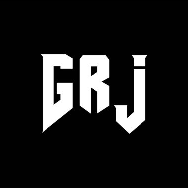 GRJ teknoloji şirketi için logo tasarımı. GRJ logo tasarımı siyah ve beyaz renk kombinasyonu. GRJ logosu, GRJ vektörü, GRJ tasarımı, GRJ simgesi, GRJ alfabesi. GRJ tipografi logosu tasarımı.