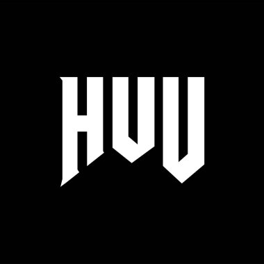 Teknoloji şirketi için HVU mektup logosu tasarımı. HVU logosu siyah-beyaz renk kombinasyonu tasarladı. HVU logosu, HVU vektörü, HVU dizaynı, HVU simgesi, HVU alfabesi. HVU tipografi logosu tasarımı.